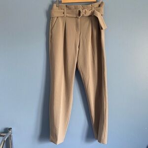 RW&Co. High-Waisted Tan Belted Trousers